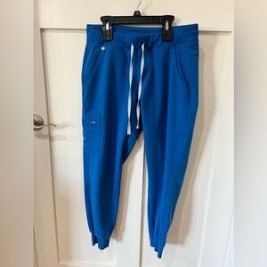 Figs medium petite Zamora jogger style yoga waistband Royal blue